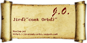 Jirácsek Orbó névjegykártya